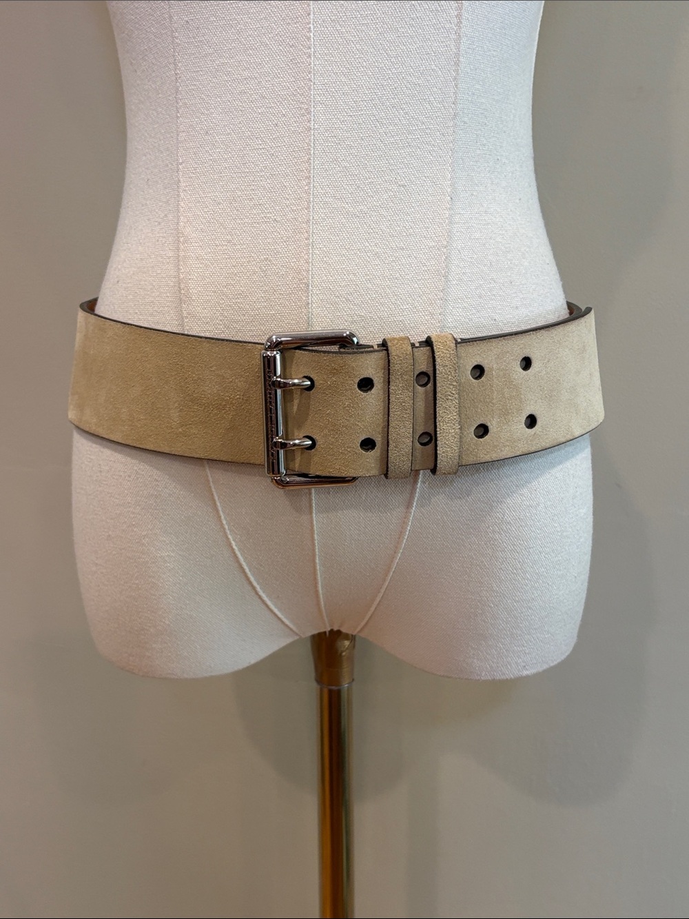 Ralph Lauren Collection FA-21 Suede Leather Double Prong Buckle Belt M *As-Is*